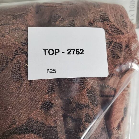 Voice of California Women’s Lace Longline Cardigan Top Rust Sheer Boho L - Picture 9 of 9